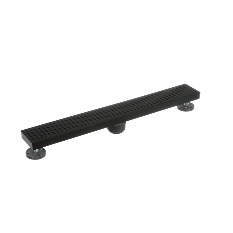 Matte Black Stainless Steel Linear Shower Drain Cover, 24 Inches