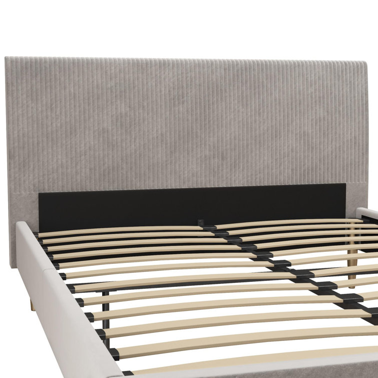Daphne King-Sized Light Gray Velvet Upholstered Bed with Tufted Headboard