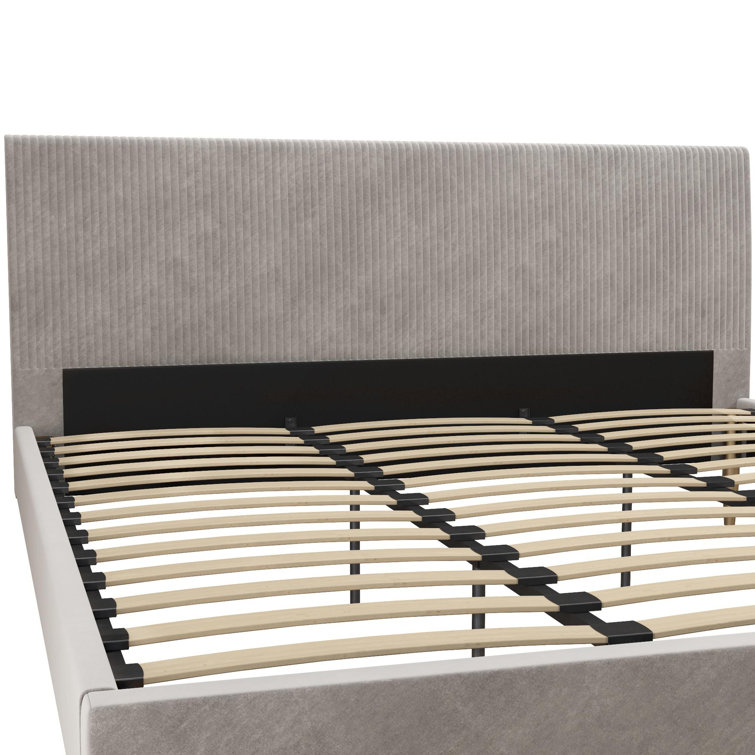 Daphne King-Sized Light Gray Velvet Upholstered Bed with Tufted Headboard