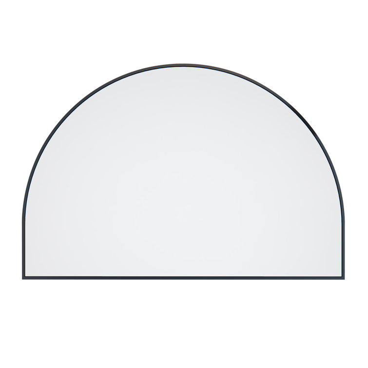 Black Steel 60" x 40" Arched Frameless Mirror