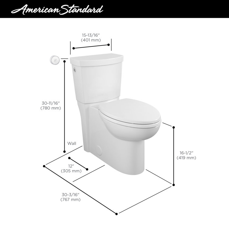 White Touchless Flush Toilet Tank with Chrome Button
