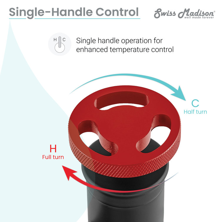 Matte Black and Red Single-Handle High Arc Bathroom Faucet