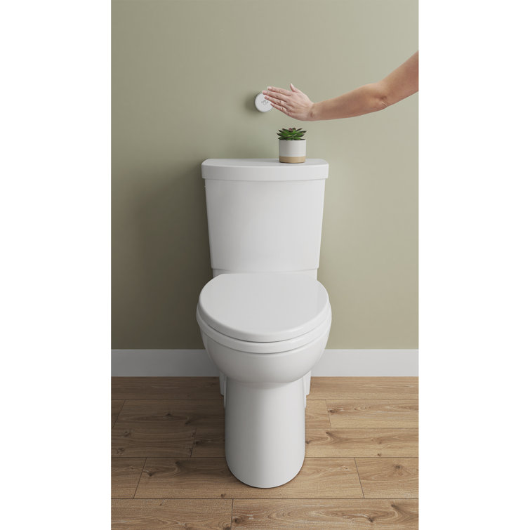 White Touchless Flush Toilet Tank with Chrome Button