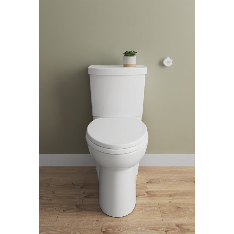 White Touchless Flush Toilet Tank with Chrome Button