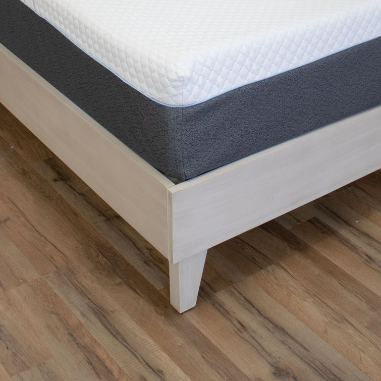 Natural Pine Queen Platform Bed Frame with Slats