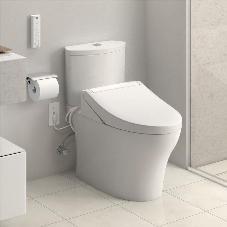 Cotton White Round Heated Electronic Bidet Seat