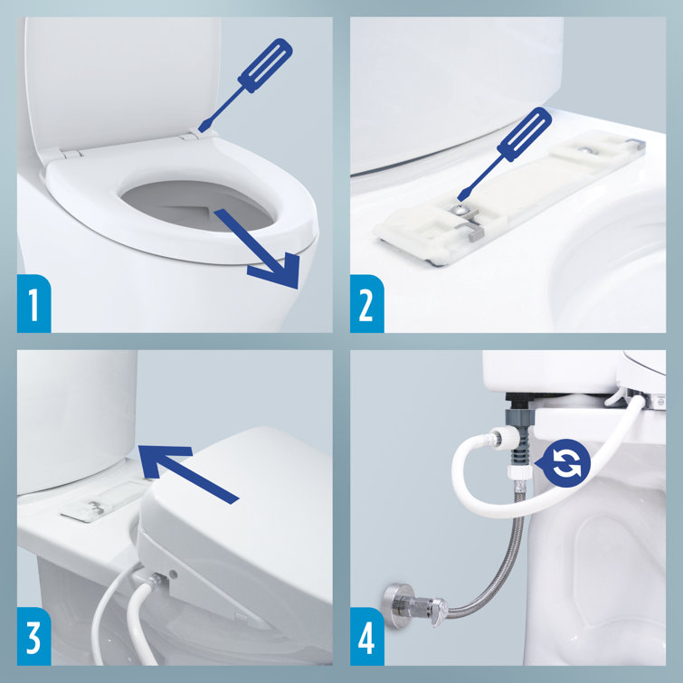 Cotton White Elongated Electronic Bidet Toilet Seat