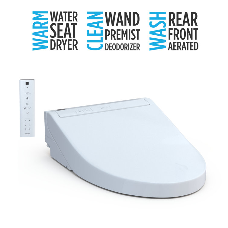 Cotton White Round Heated Electronic Bidet Seat