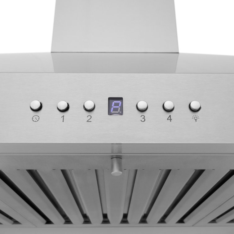 30" Stainless Steel Convertible Wall Mount Range Hood with Charcoal Filter