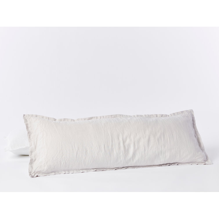 Fog Gray Organic Cotton Lumbar Pillow Cover with Flange