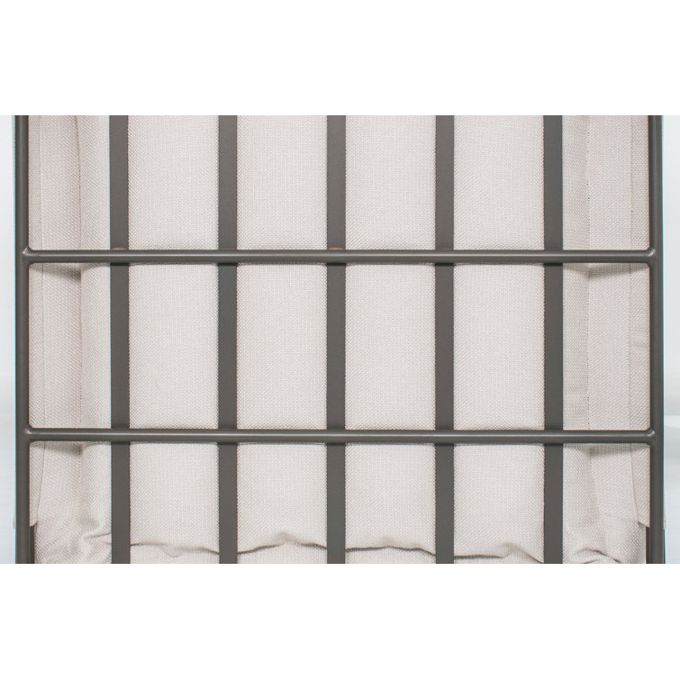 Nut Brown Aluminum Lounge Chair with Wheat Cushions