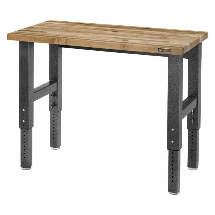 Granite Hammered Steel Adjustable Height 48" Workbench