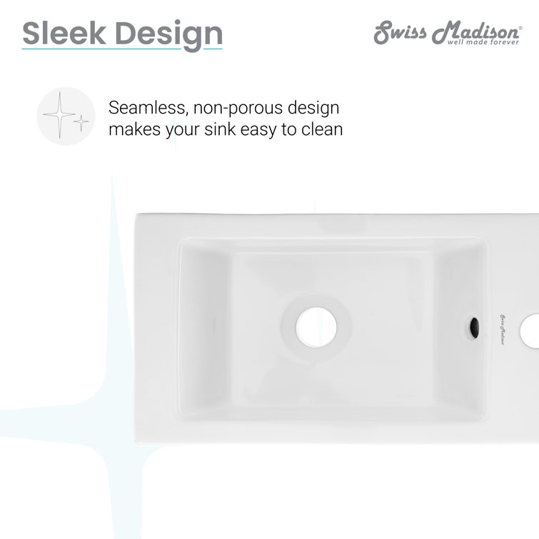 Voltaire 19.5 x 10 White Ceramic Wall-Mount Sink