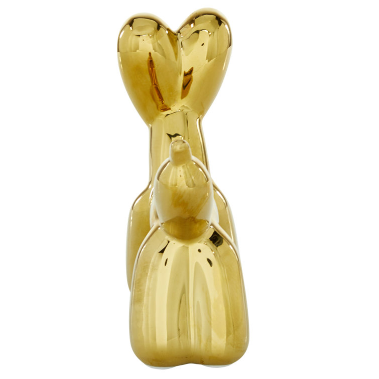 Gold Ceramic Balloon Dog Sculpture for Kids