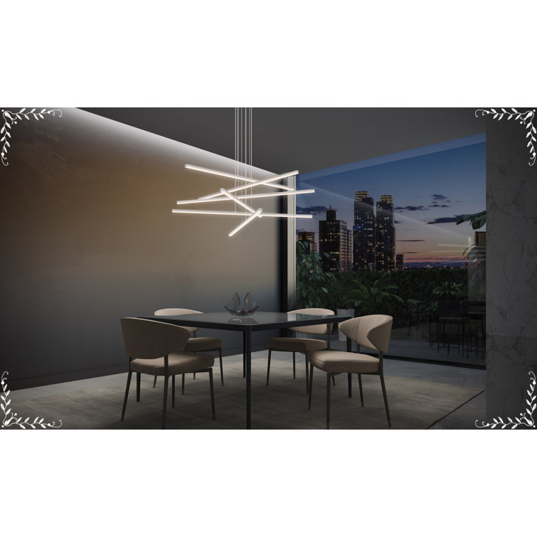 Sleek Satin Aluminum 40" LED Linear Chandelier - Indoor/Outdoor