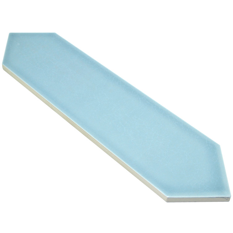 Camino Blue Polished Ceramic Hexagon Wall Tile