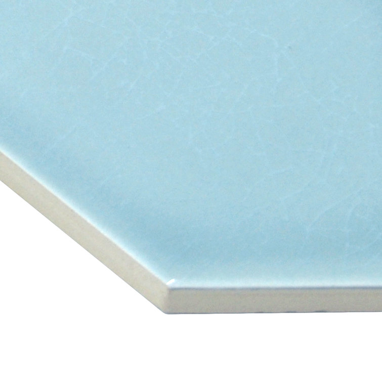Camino Blue Polished Ceramic Hexagon Wall Tile