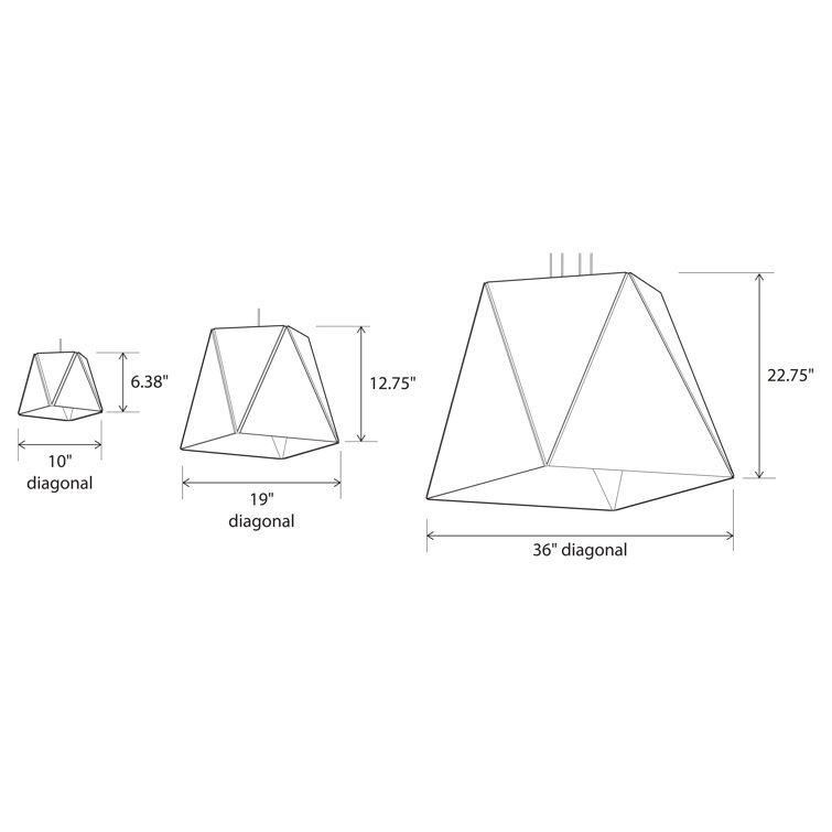 Calx Dark Stained Walnut and Rose Gold 4-Light Geometric Chandelier