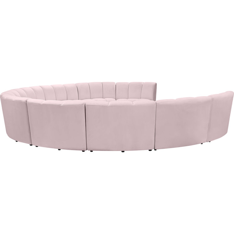 Elegant Infinity Pink Velvet 10-Piece Modular Sectional