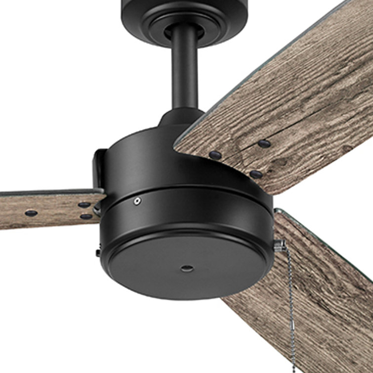 Journal Matte Black 52-Inch Ceiling Fan with Reversible Ebony and Teak Blades