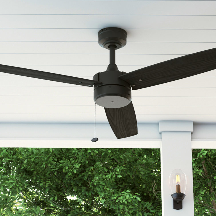 Journal Matte Black 52-Inch Ceiling Fan with Reversible Ebony and Teak Blades
