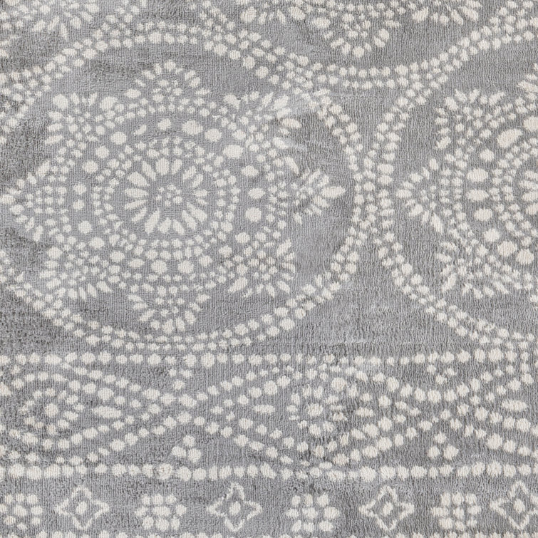 Rectangular 9' x 12' Gray Spot Synthetic Rug