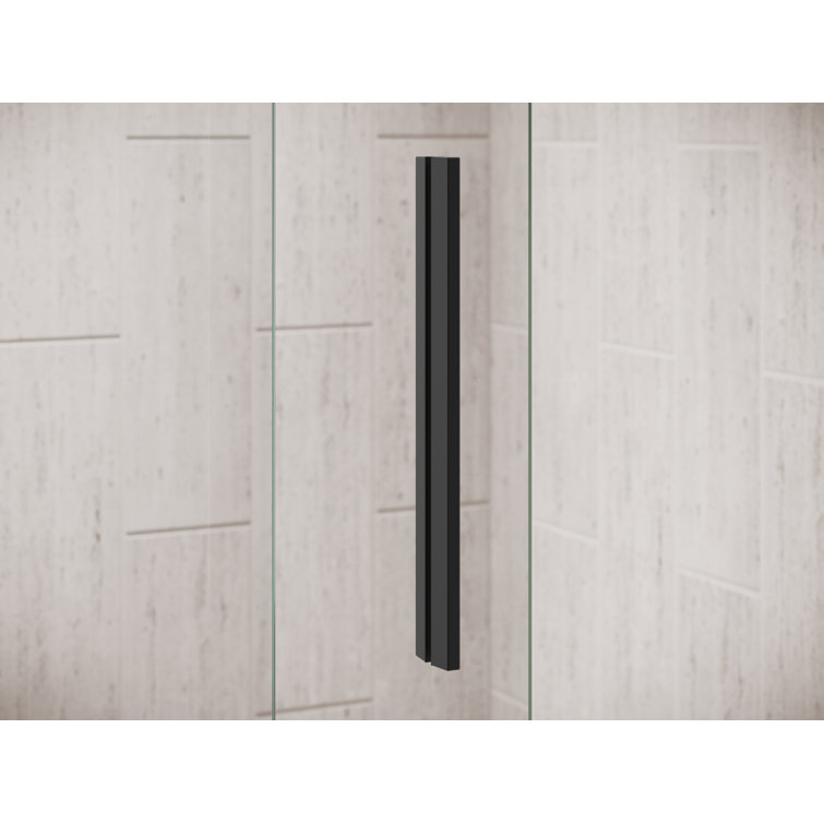 Matte Black Frosted Glass Sliding Shower Door with CleanCoat Technology