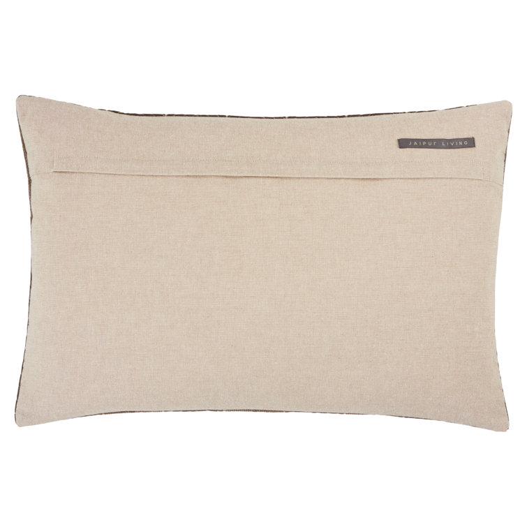 Floretta Embroidered Cotton Lumbar Throw Pillow