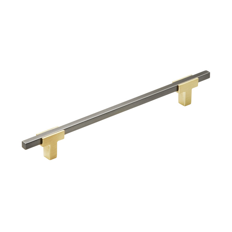 Brushed Gold and Black Chrome Bar Cabinet Pull