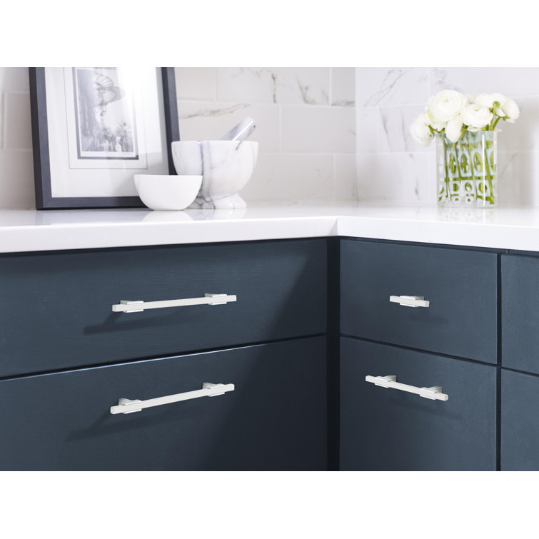 Polished Chrome and White T-Handle Cabinet Knob
