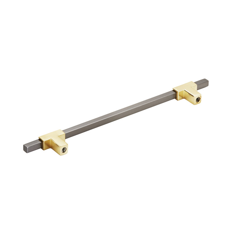 Brushed Gold and Black Chrome Bar Cabinet Pull