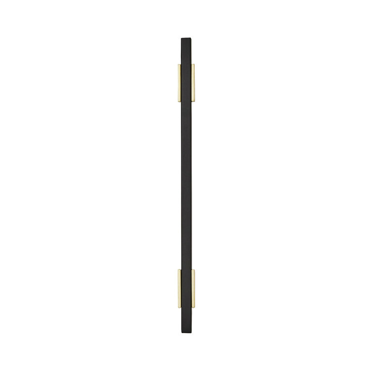 Brushed Gold and Matte Black Modern Bar Pull