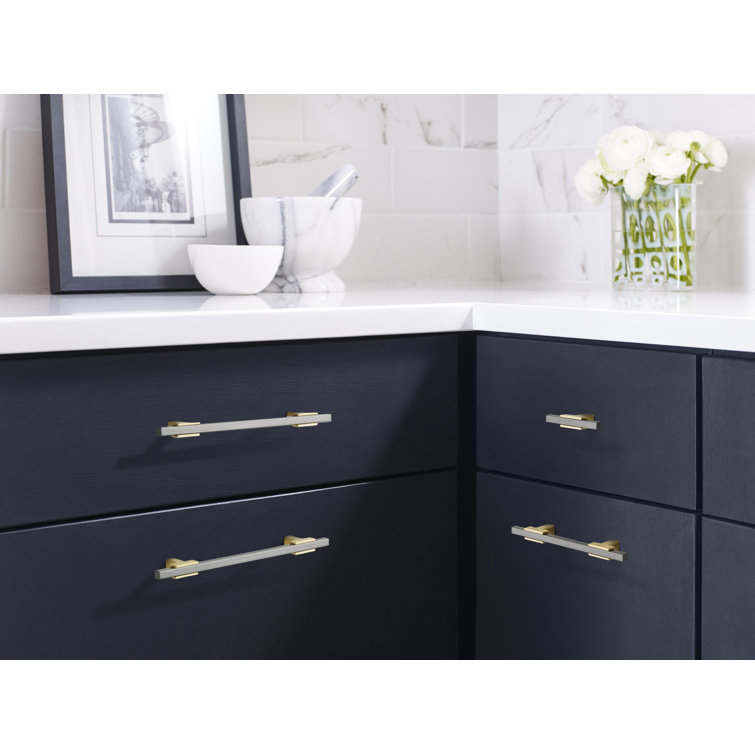 Urbanite Brushed Gold and Black Chrome 3.75" Bar Pull
