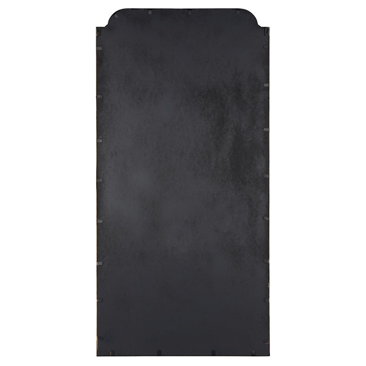 Elegant Full-Length Rectangular Mirror in Glossy Silver and Gold