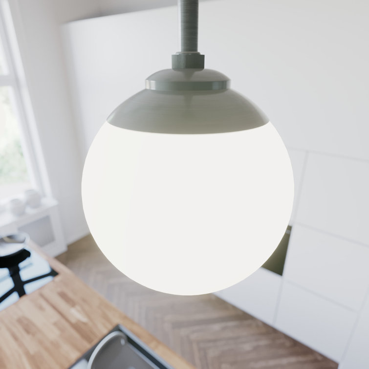 Hepburn Mini Globe LED Pendant in Brushed Nickel with Glass Shade