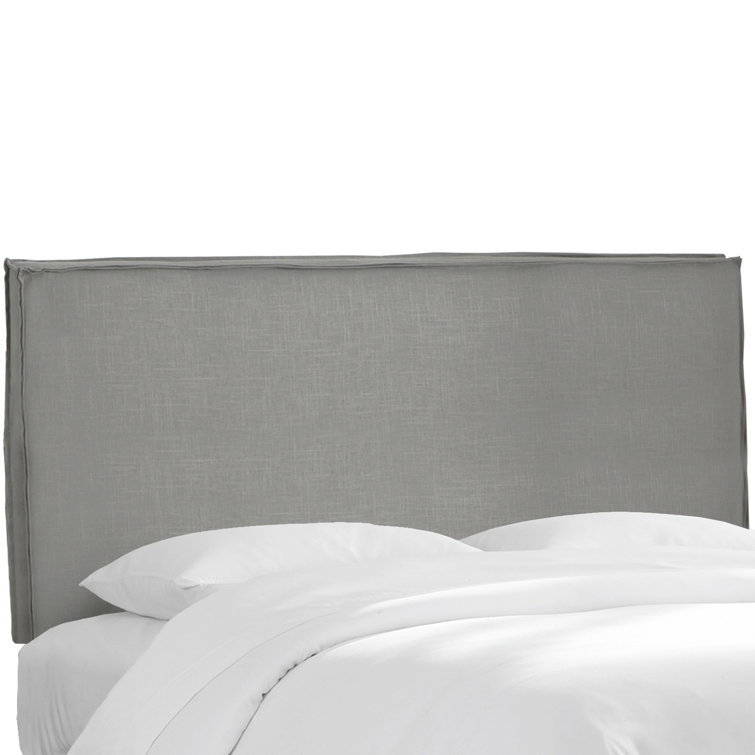 Full Classic Talc Linen Upholstered Panel Headboard