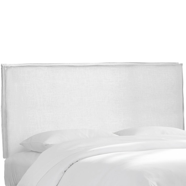 Full Classic Talc Linen Upholstered Panel Headboard