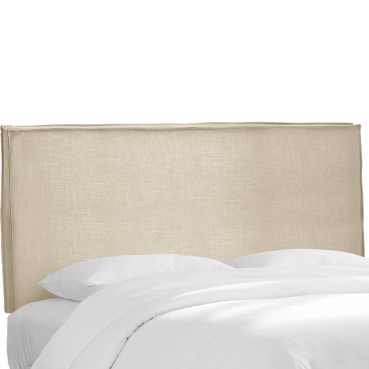 Full Classic Talc Linen Upholstered Panel Headboard