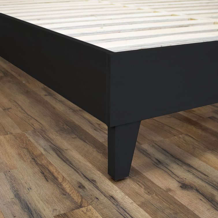 Natural Pine Queen Platform Bed Frame with Slats