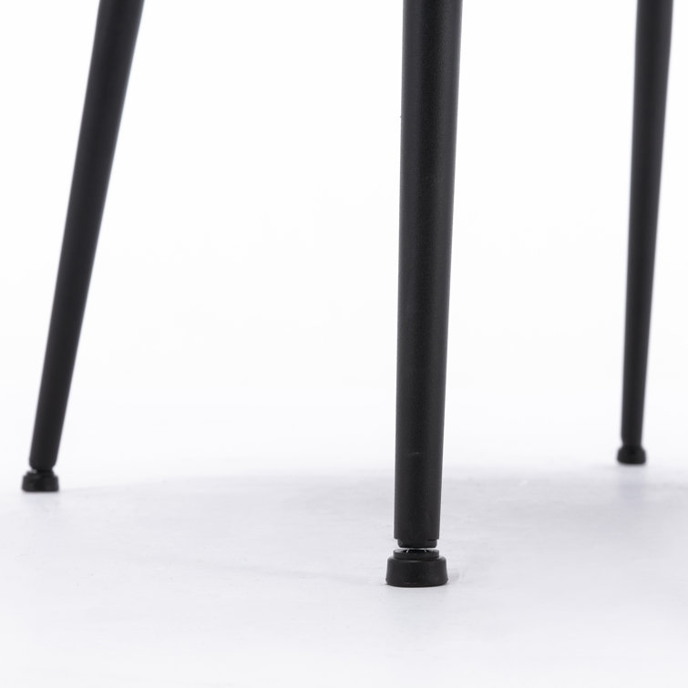 Olive Green Velvet Upholstered Side Chair with Metal Legs