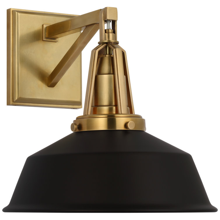 Layton 10-Inch Black and Brass Dimmable Sconce