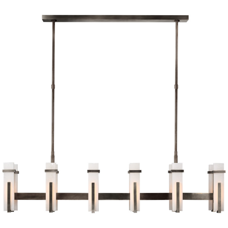 Bronze and Crystal 12-Light Linear LED Chandelier
