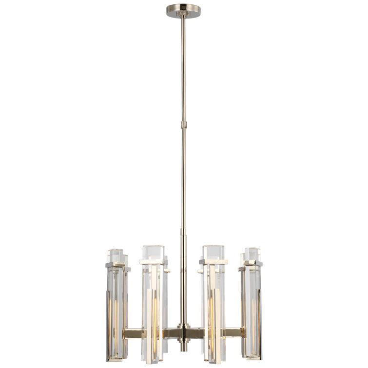 Malik 24" Polished Nickel LED Chandelier with Alabaster Blocks