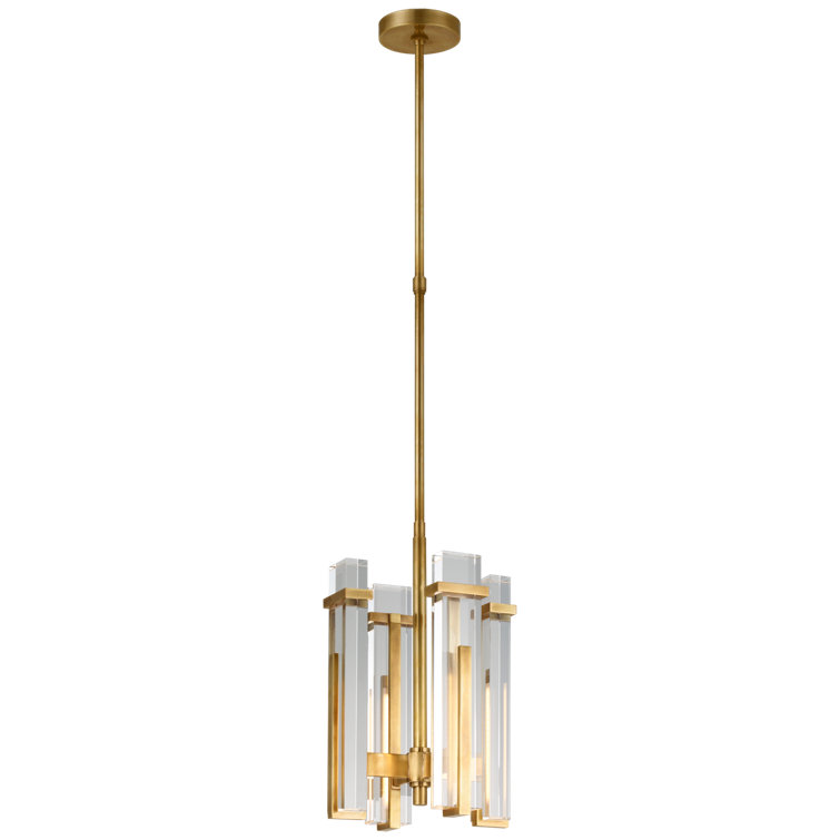 Antique Brass and Crystal 4-Light LED Chandelier