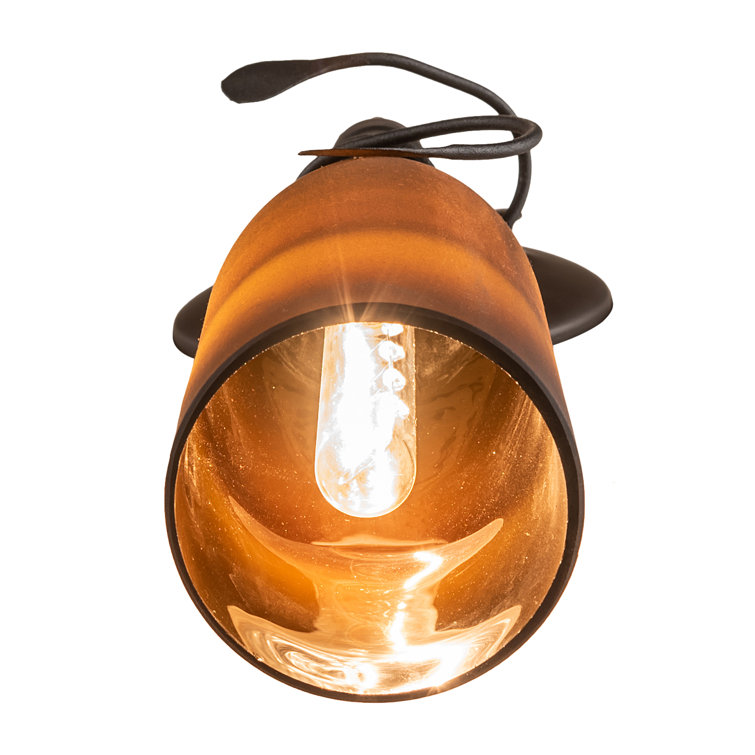 Amber Glass Oil Rubbed Bronze Dimmable Sconce