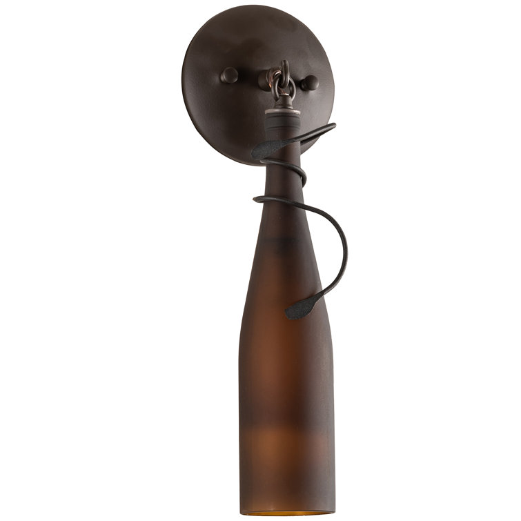 Amber Glass Oil Rubbed Bronze Dimmable Sconce