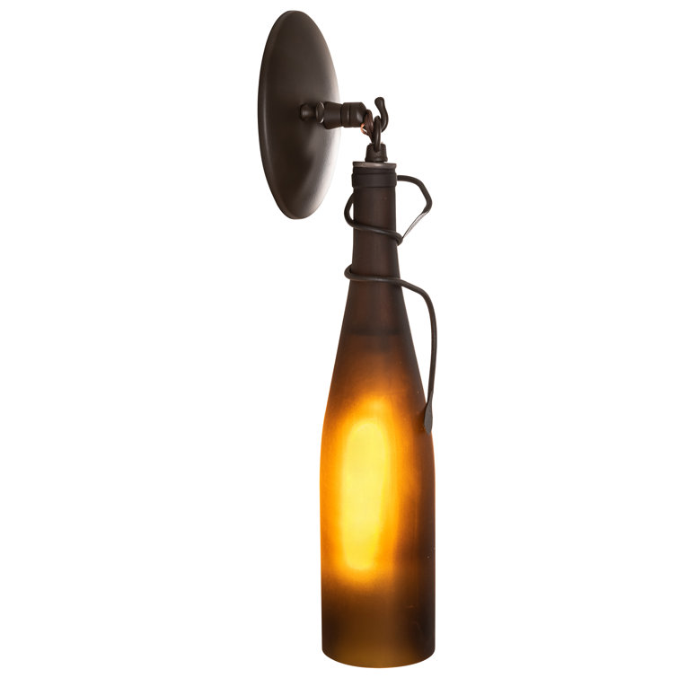 Amber Glass Oil Rubbed Bronze Dimmable Sconce