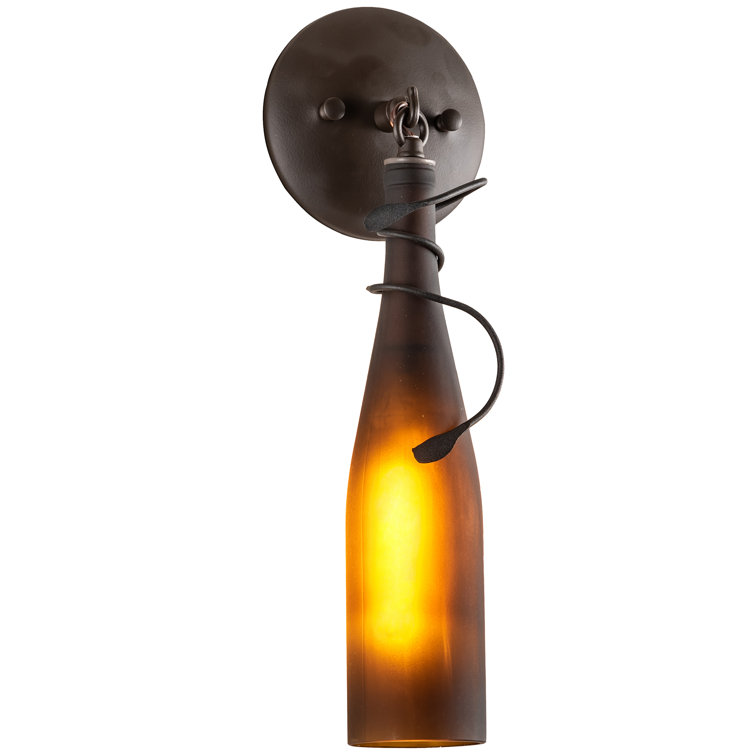Amber Glass Oil Rubbed Bronze Dimmable Sconce