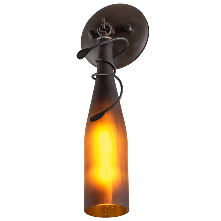 Amber Glass Oil Rubbed Bronze Dimmable Sconce