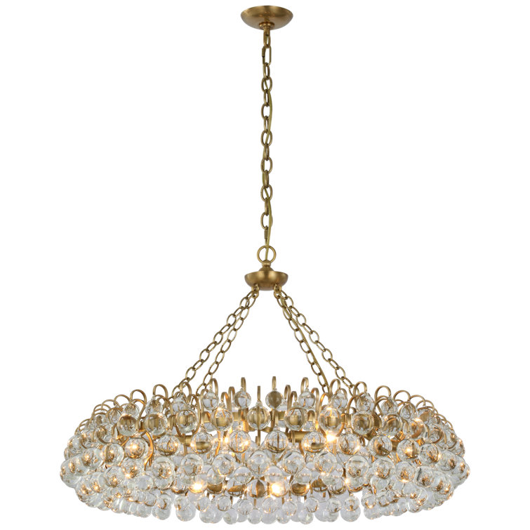 Hand-Rubbed Antique Brass Crystal Candle Chandelier